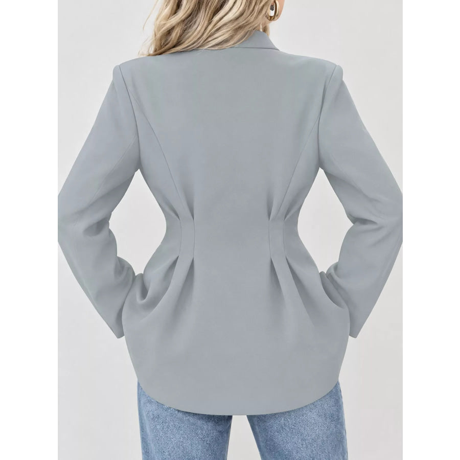 V-Neck Pleated Waist Slim-Fit Blazer Apparel and Accessories