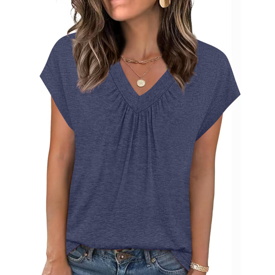 V-Neck Relaxed Fit T-Shirt Navy / S Apparel and Accessories