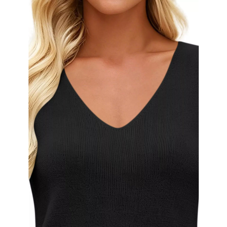 V-Neck Ribbed Knit Tank Top Apparel and Accessories