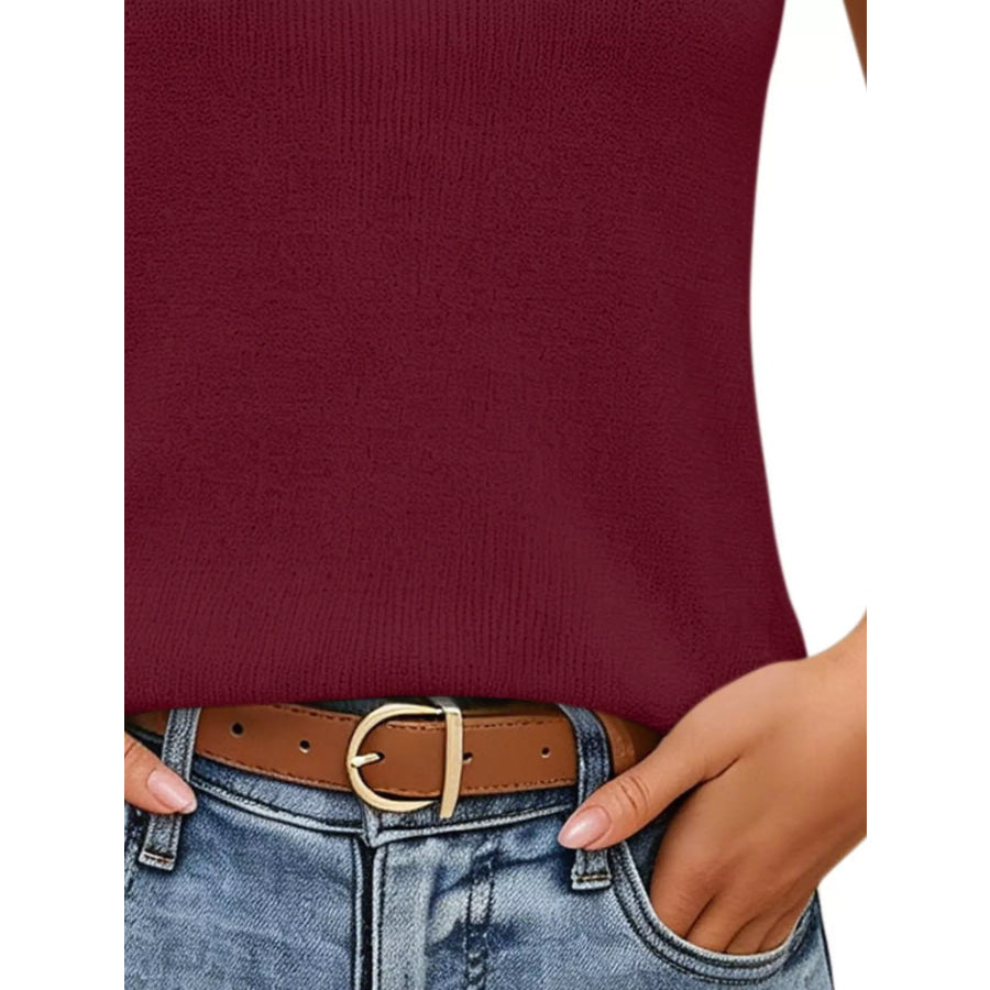V-Neck Ribbed Knit Tank Top Apparel and Accessories