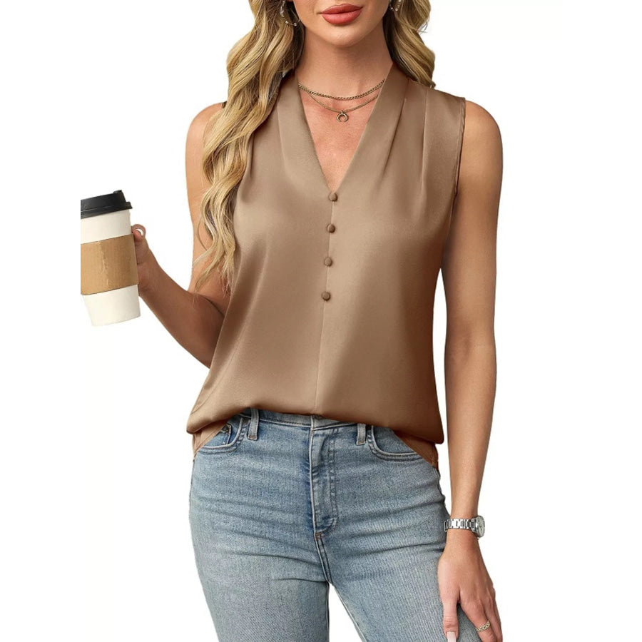 V-Neck Satin Tank Apparel and Accessories