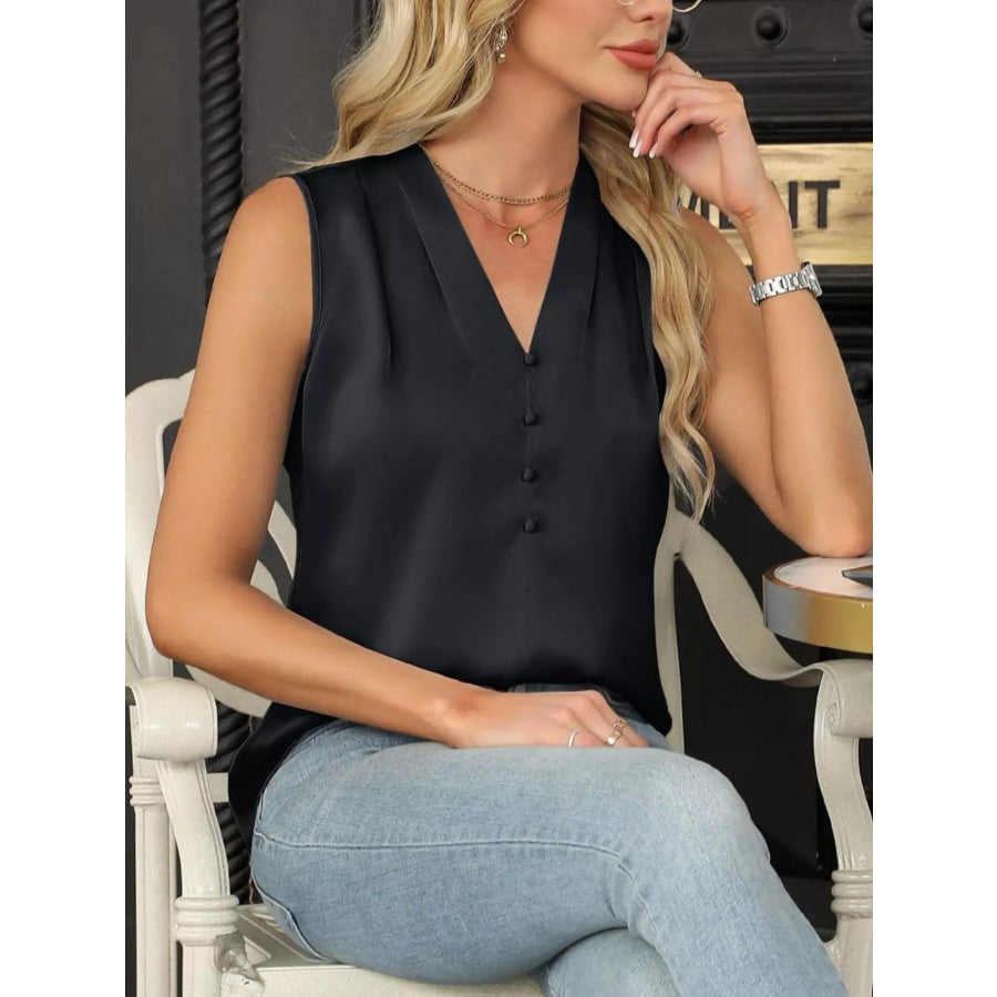 V-Neck Satin Tank Apparel and Accessories