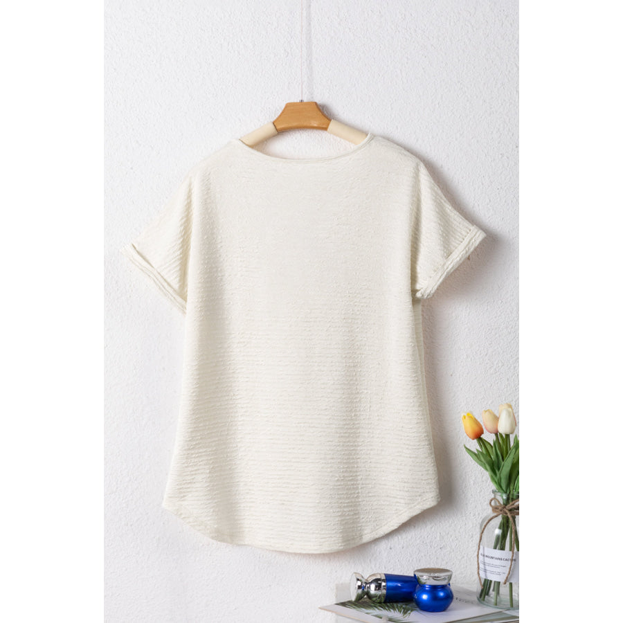 V - Neck Short Sleeve Blouse Apparel and Accessories