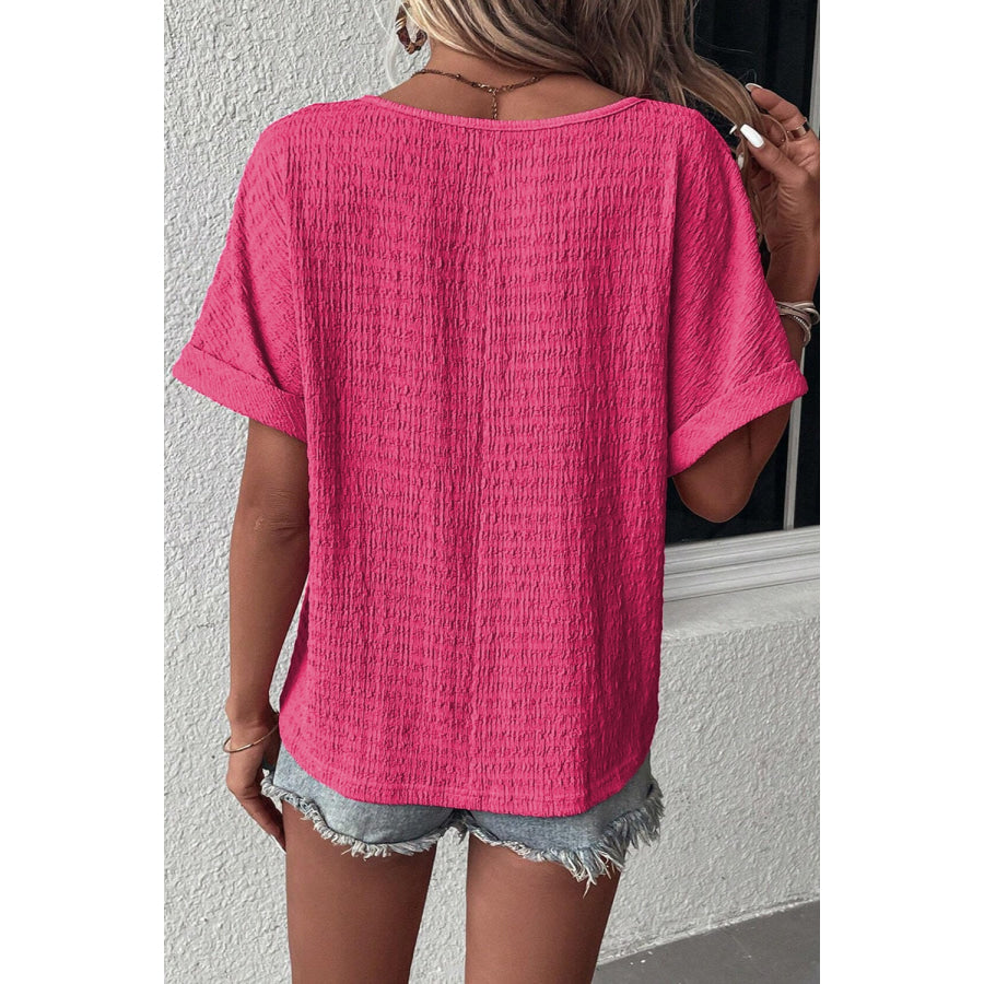 V - Neck Short Sleeve Blouse Apparel and Accessories