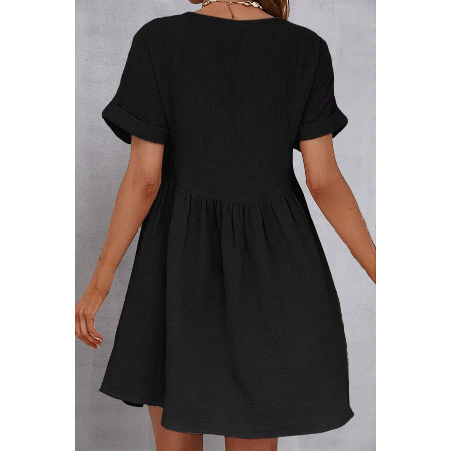 V - Neck Short Sleeve Dress Apparel and Accessories