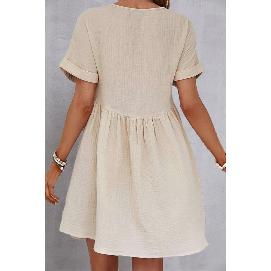 V - Neck Short Sleeve Dress Apparel and Accessories