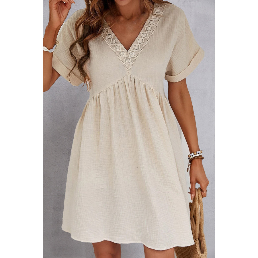 V - Neck Short Sleeve Dress Apparel and Accessories