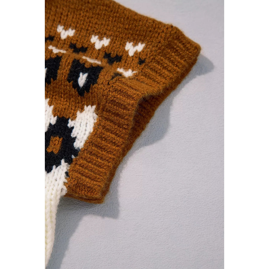 V Neck Short Sleeve Geometric Sweater Apparel and Accessories