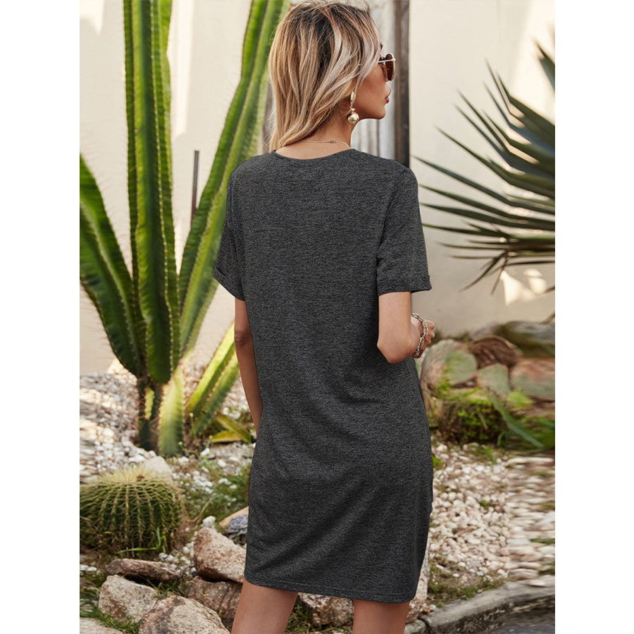 V - Neck Short Sleeve Mini Dress Apparel and Accessories