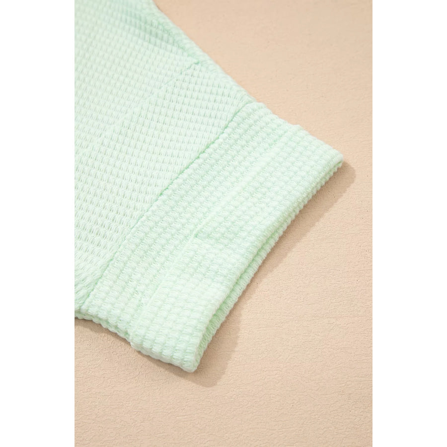 V Neck Short Sleeve Plus Size Waffle Knit Top Apparel and Accessories