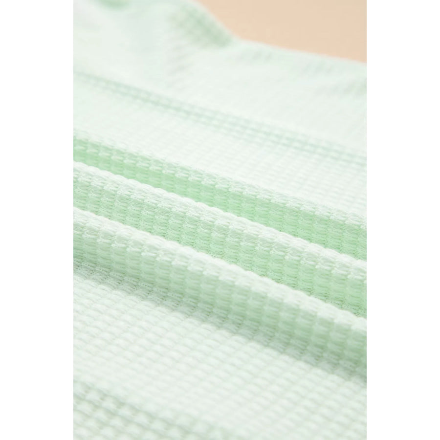V Neck Short Sleeve Plus Size Waffle Knit Top Apparel and Accessories