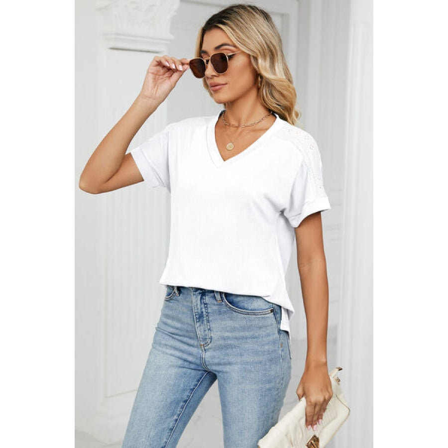 V-Neck Short Sleeve T-Shirt Apparel and Accessories