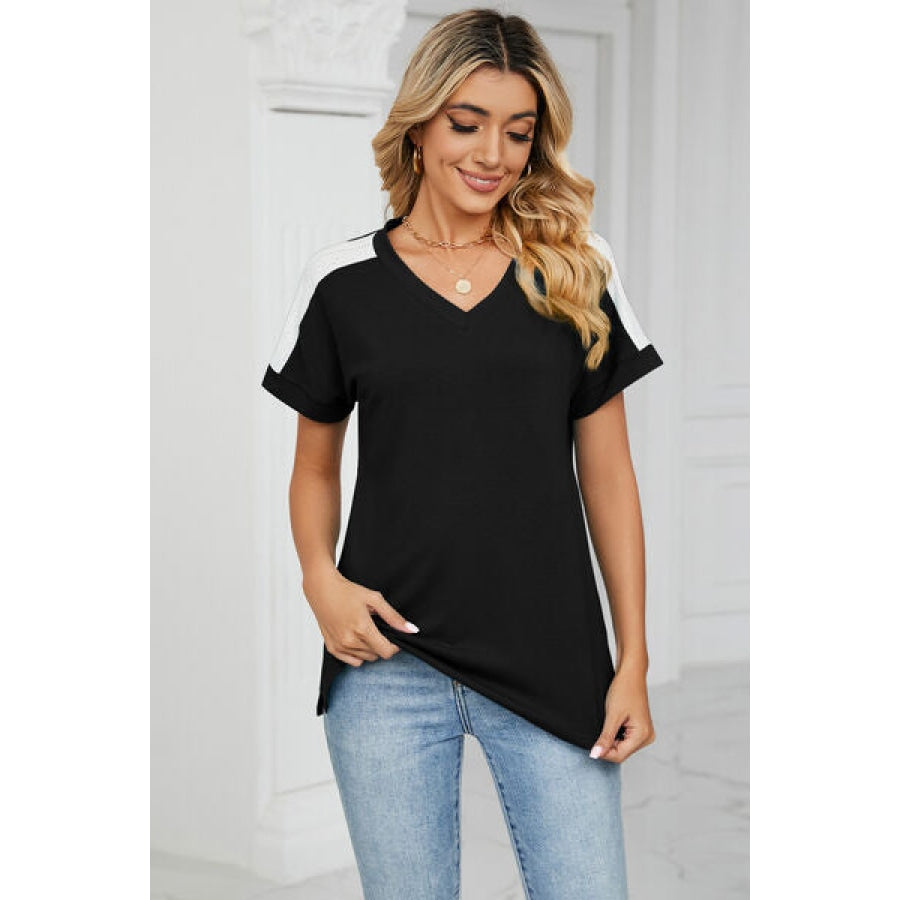 V-Neck Short Sleeve T-Shirt Apparel and Accessories