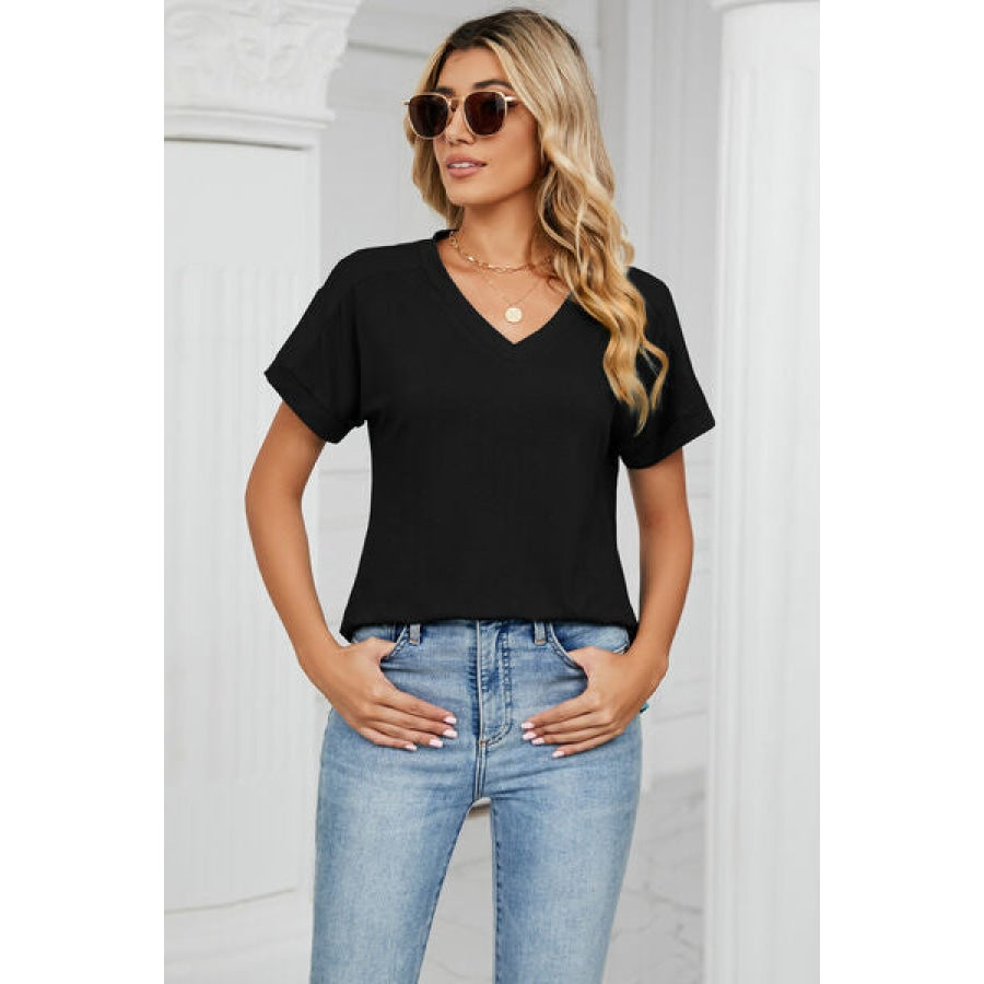 V-Neck Short Sleeve T-Shirt Apparel and Accessories