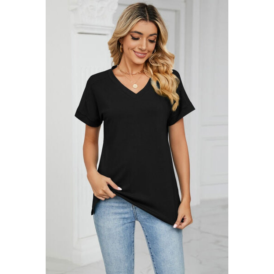 V-Neck Short Sleeve T-Shirt Apparel and Accessories