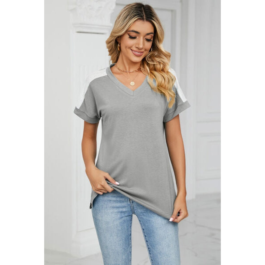 V-Neck Short Sleeve T-Shirt Apparel and Accessories