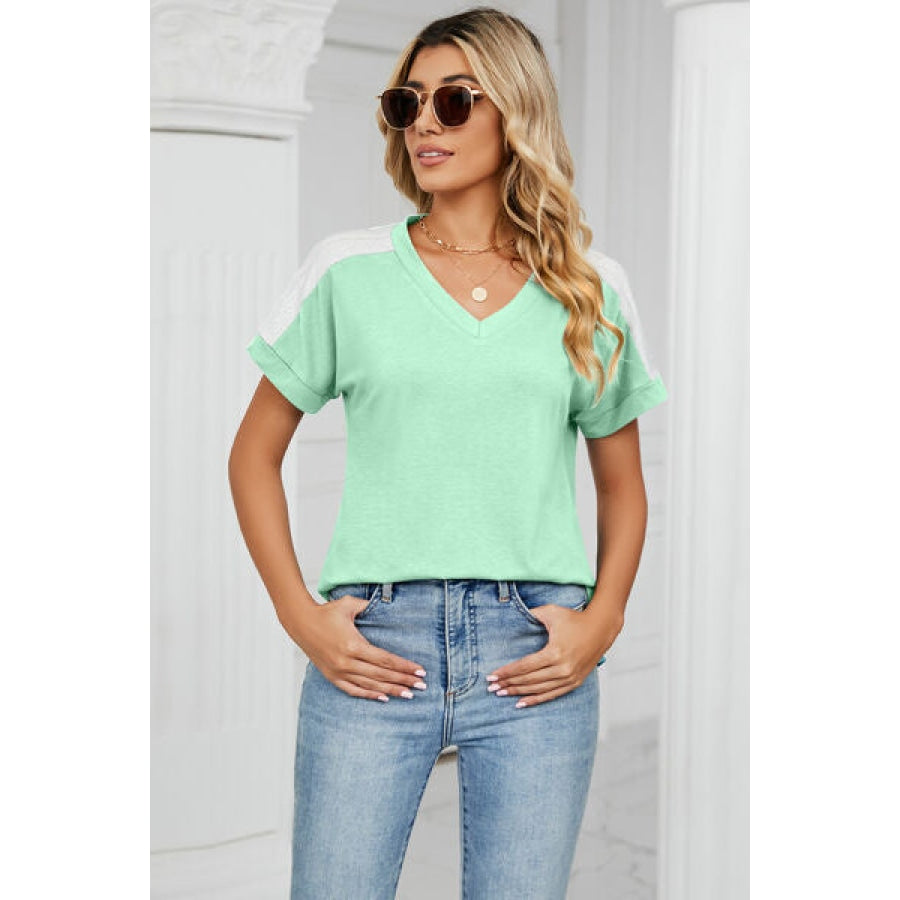 V-Neck Short Sleeve T-Shirt Apparel and Accessories