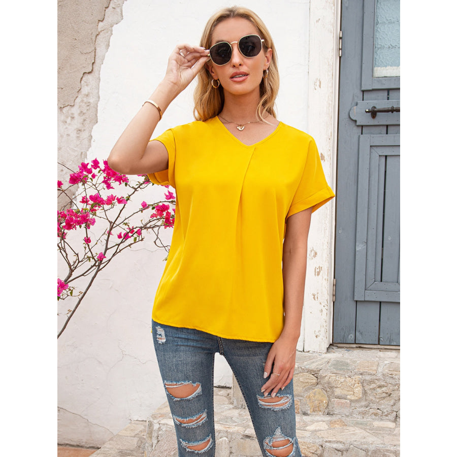 V-Neck Short Sleeve T-Shirt Apparel and Accessories