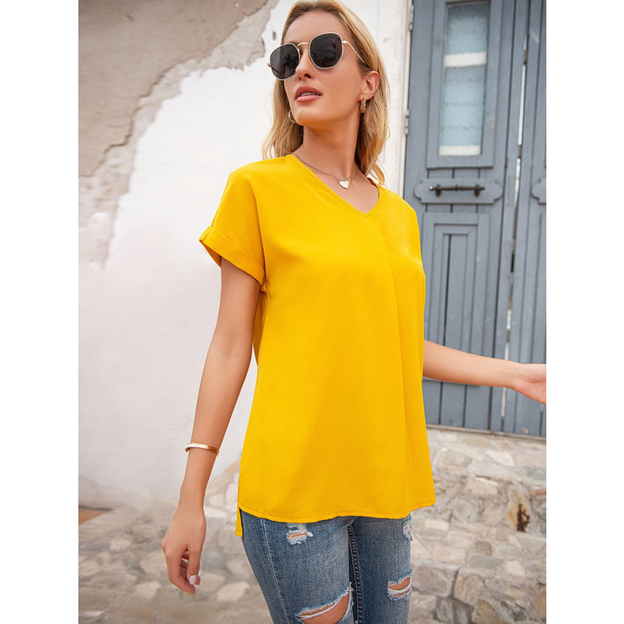 V-Neck Short Sleeve T-Shirt Apparel and Accessories