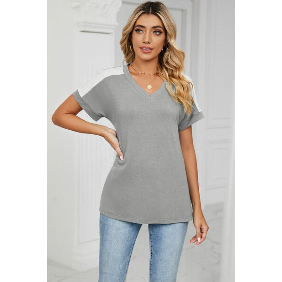 V-Neck Short Sleeve T-Shirt Apparel and Accessories