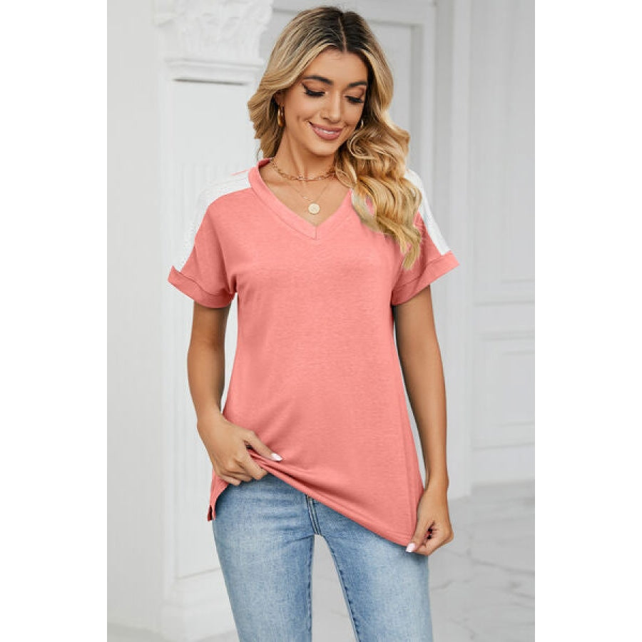 V-Neck Short Sleeve T-Shirt Apparel and Accessories