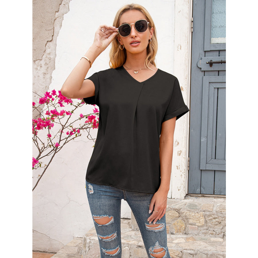 V-Neck Short Sleeve T-Shirt Apparel and Accessories
