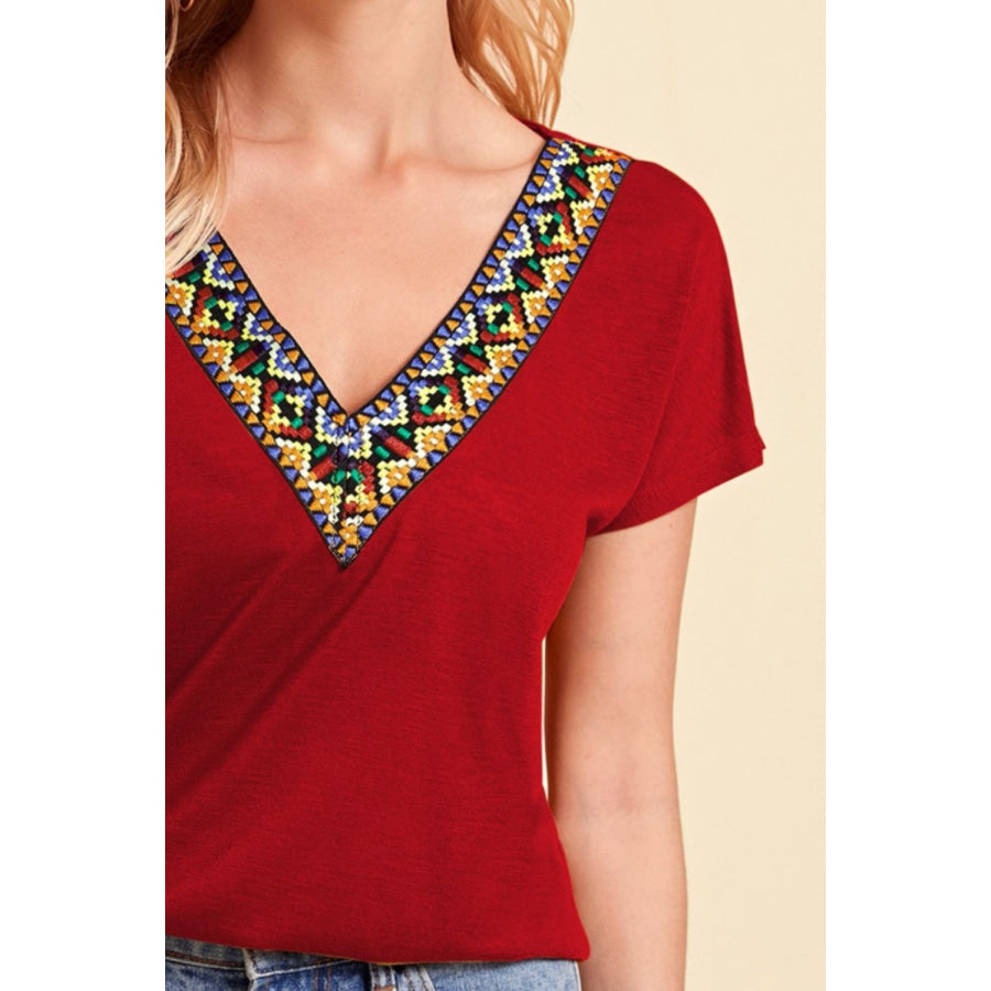 V - Neck Short Sleeve T - Shirt