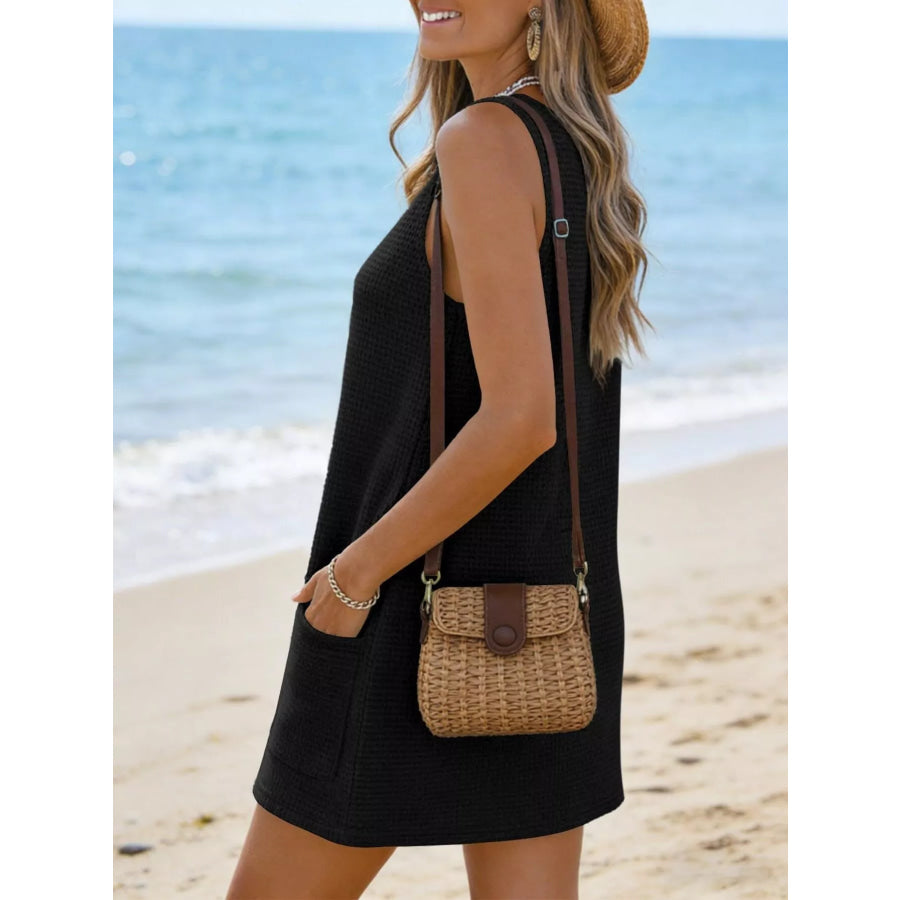V-Neck Sleeveless Dress with Pockets Apparel and Accessories