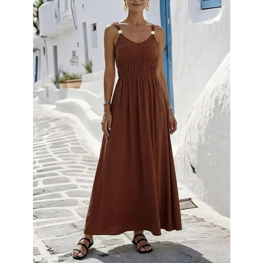 V-Neck Sleeveless Maxi Dress Apparel and Accessories