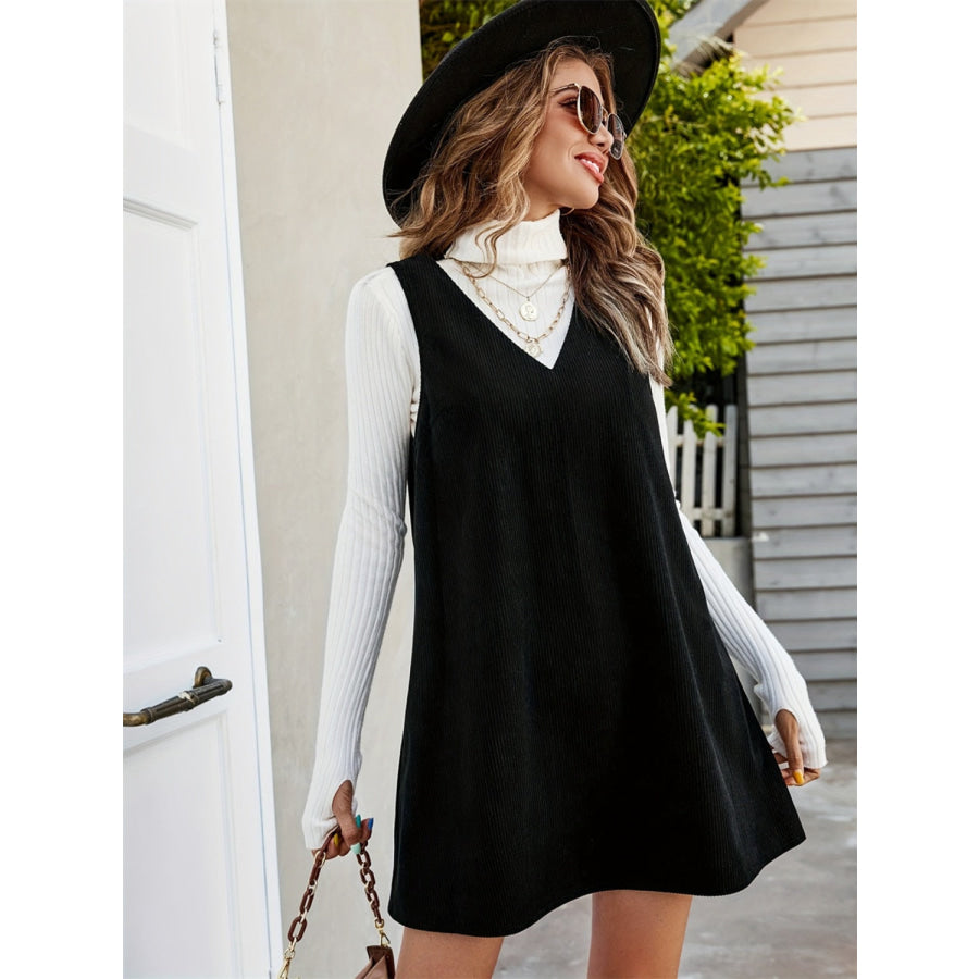 V-Neck Sleeveless Mini Dress Apparel and Accessories