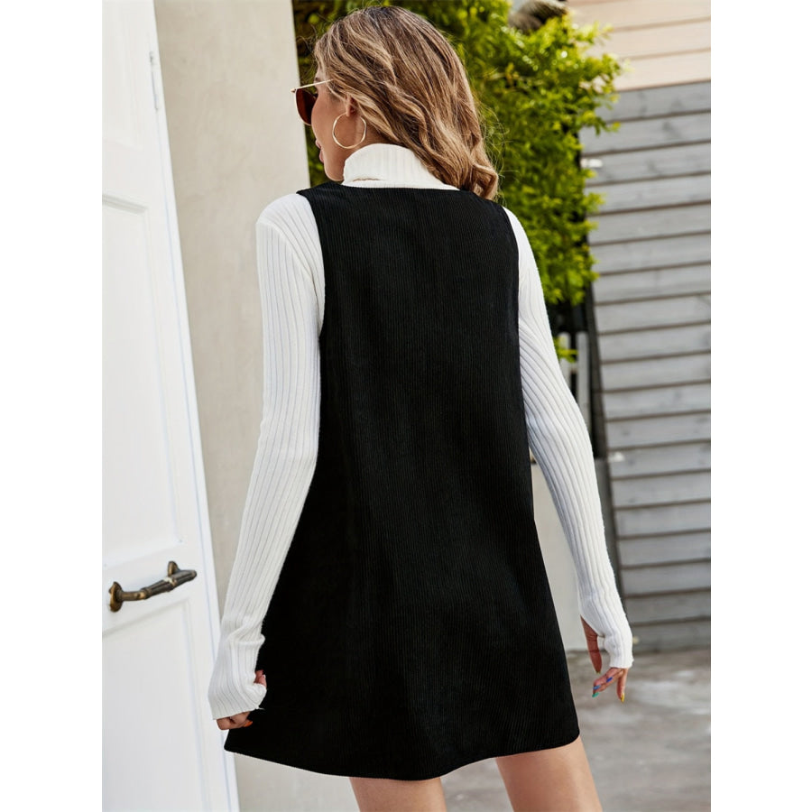 V-Neck Sleeveless Mini Dress Black / S Apparel and Accessories