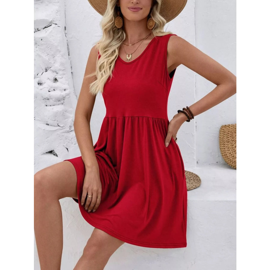 V-Neck Sleeveless Mini Dress Black / S Apparel and Accessories