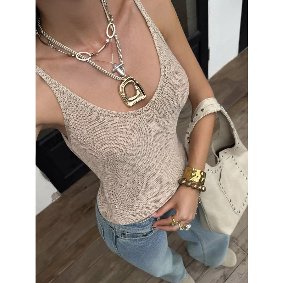V-Neck Sweater Tank Dust Storm / S Apparel and Accessories