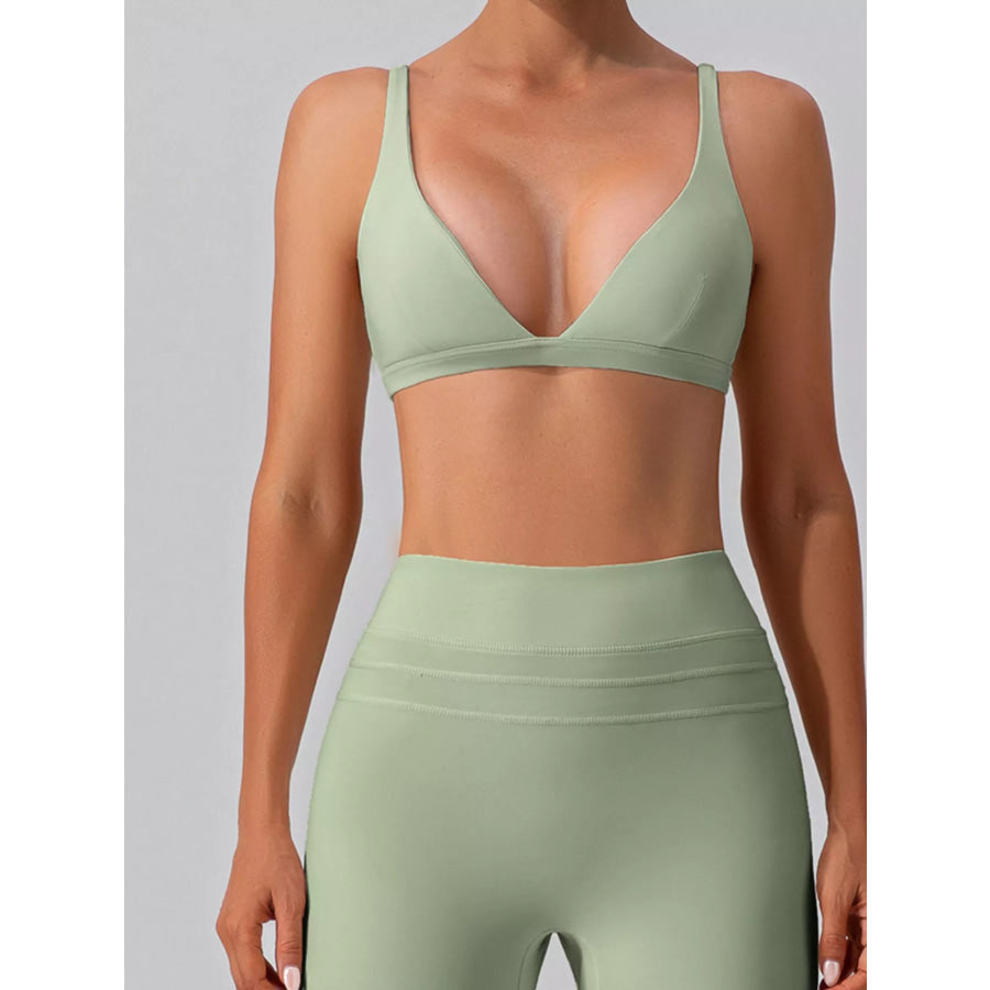 V-Neck Tank and High-Waisted Seamless Pants Active Set Apparel and Accessories