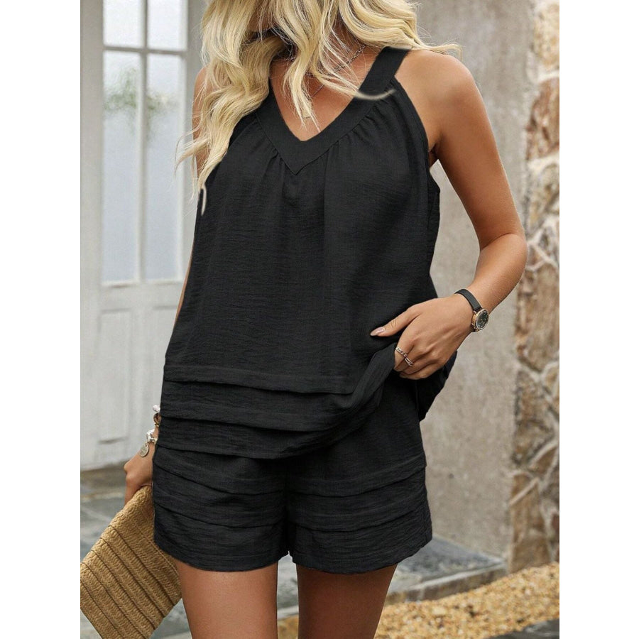 V-Neck Tank and Shorts Set Apparel and Accessories