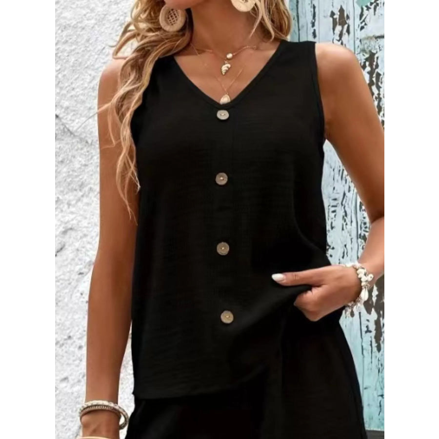 V-Neck Tank Top and Shorts Set Apparel and Accessories
