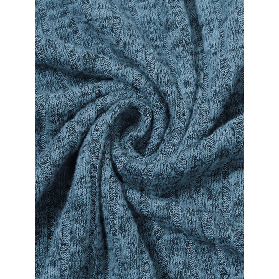 V-Neck Textured Knit Long Sleeve T-Shirt Apparel and Accessories