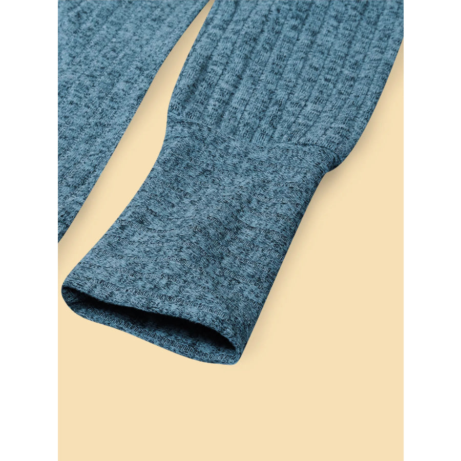 V-Neck Textured Knit Long Sleeve T-Shirt Apparel and Accessories