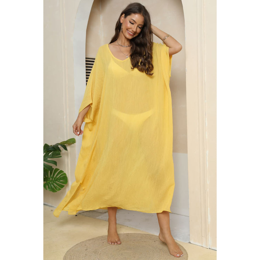 V-Neck Three-Quarter Sleeve Cover-Up Apparel and Accessories