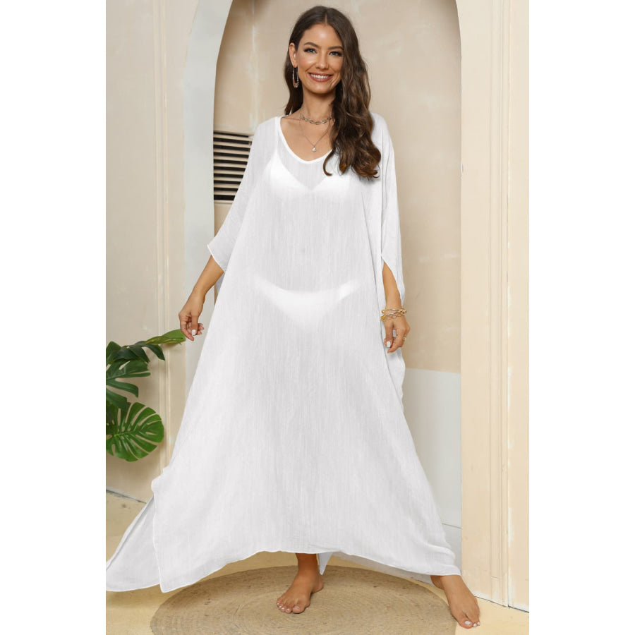 V-Neck Three-Quarter Sleeve Cover-Up Apparel and Accessories