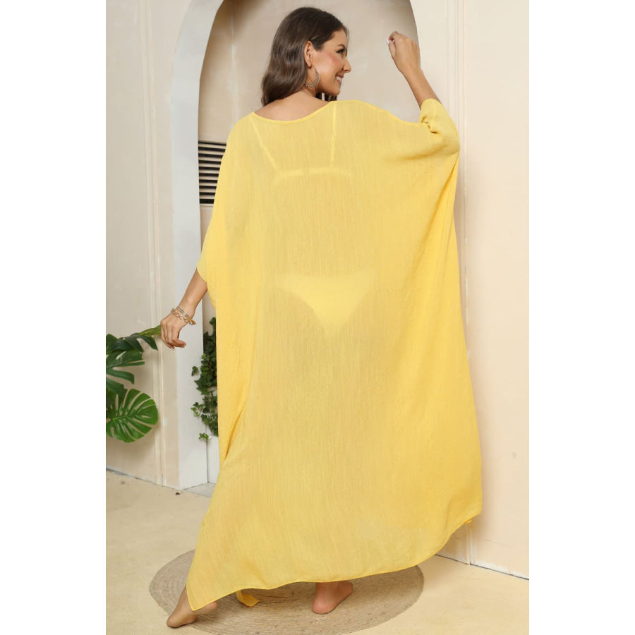 V-Neck Three-Quarter Sleeve Cover-Up Apparel and Accessories