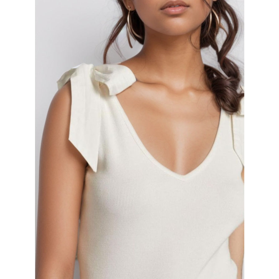 V-Neck Tie Shoulder Tank Apparel and Accessories