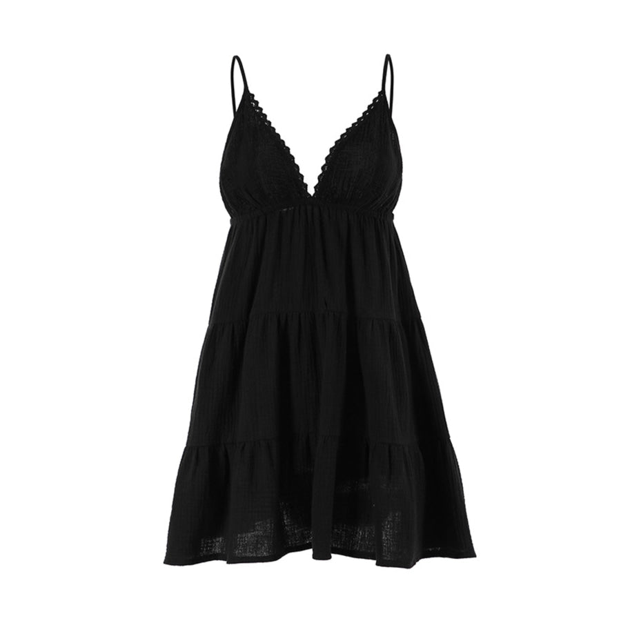 V-Neck Tiered Mini Dress Apparel and Accessories
