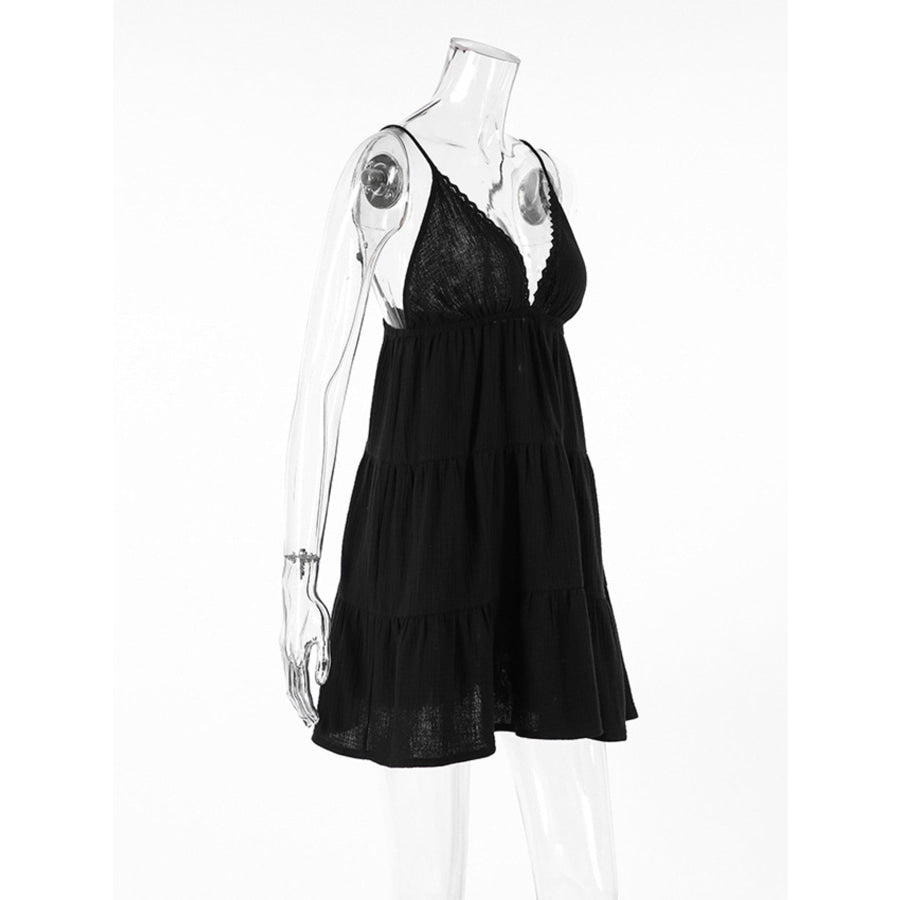 V-Neck Tiered Mini Dress Apparel and Accessories