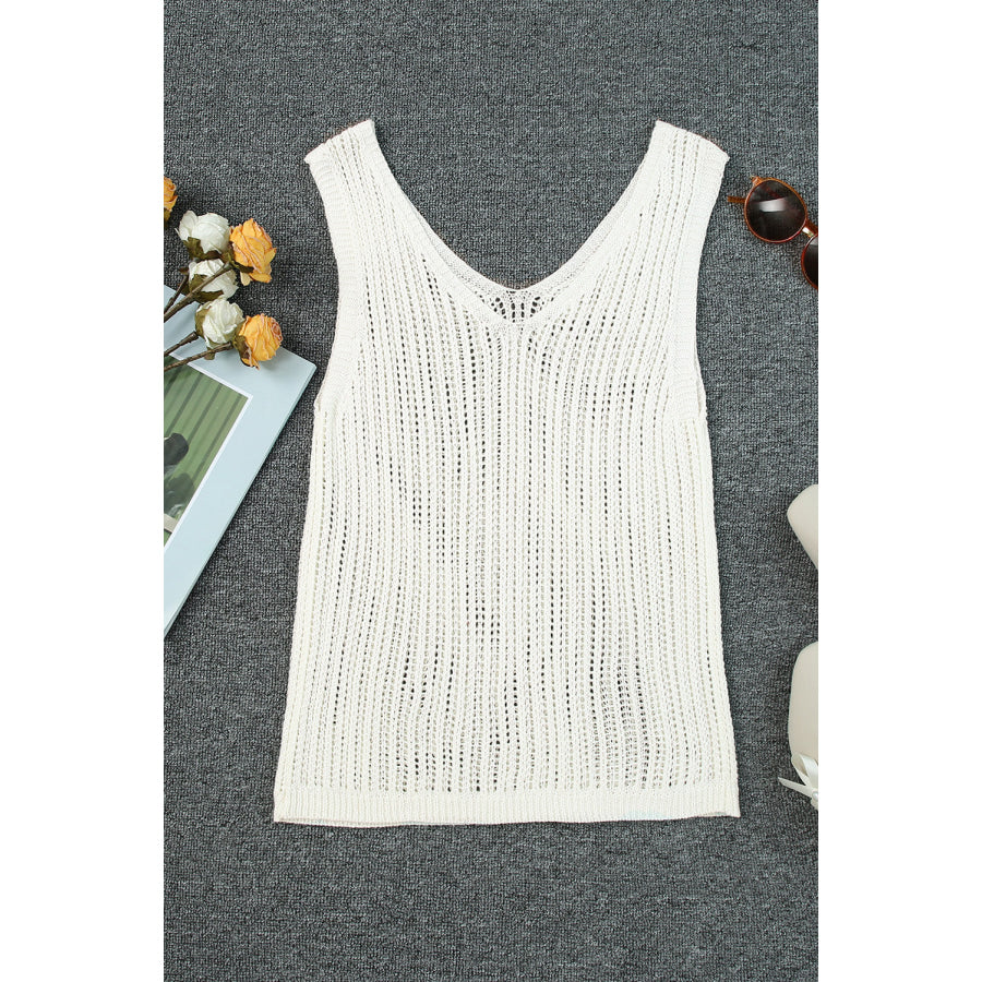 V - Neck Wide Strap Knit Vest Apparel and Accessories
