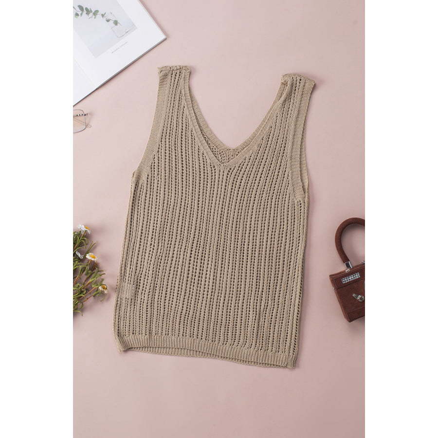 V - Neck Wide Strap Knit Vest Apparel and Accessories