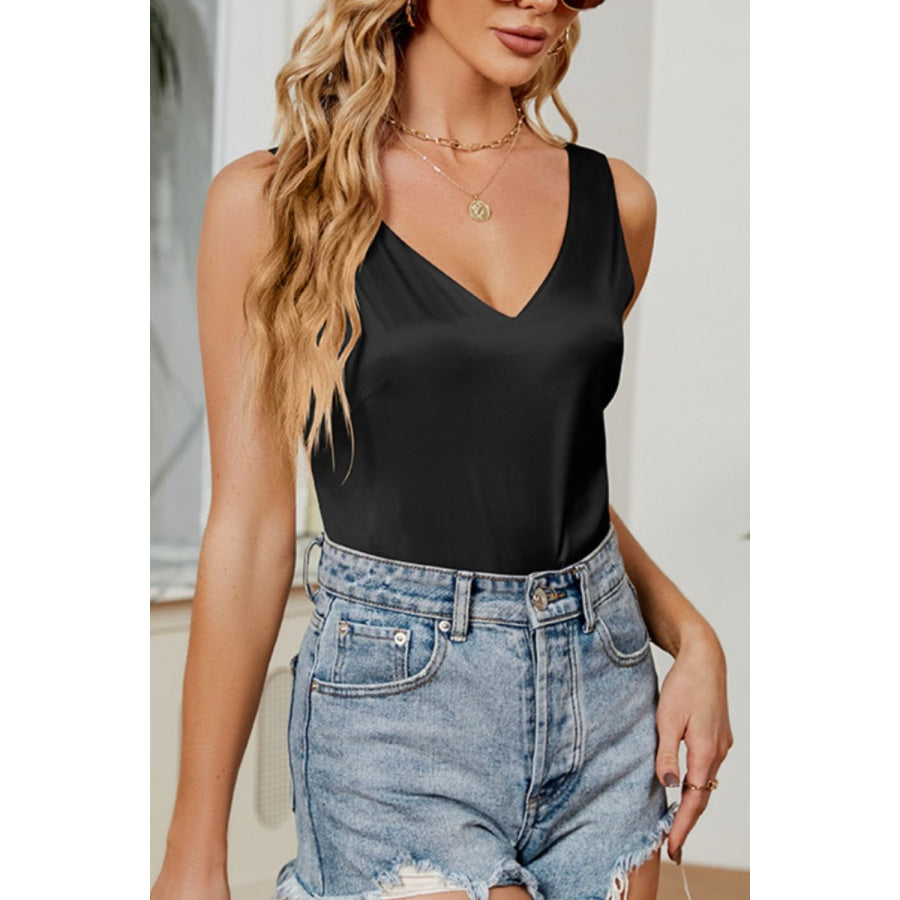 V - Neck Wide Strap Tank Apparel and Accessories