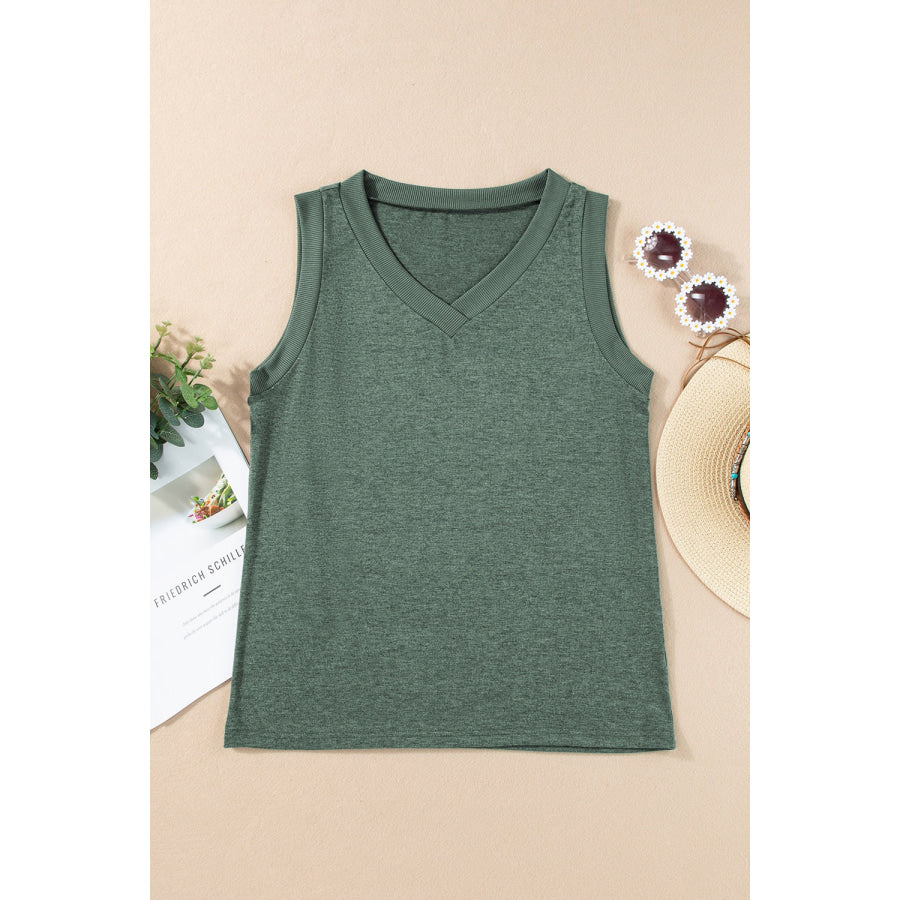 V-Neck Wide Strap Tank Apparel and Accessories