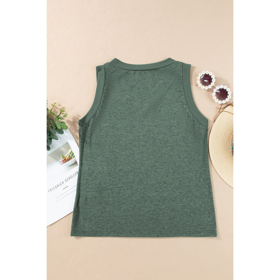 V-Neck Wide Strap Tank Apparel and Accessories