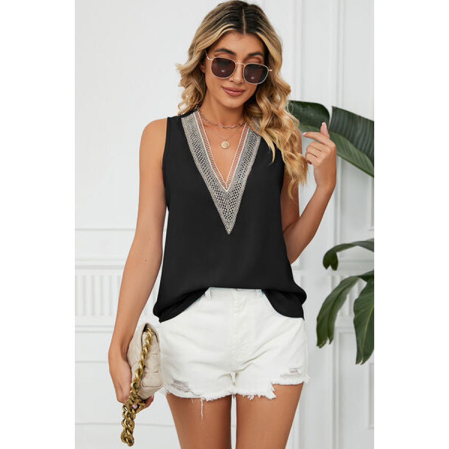 V - Neck Wide Strap Tank Apparel and Accessories